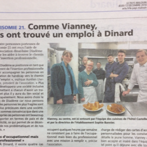 Article Pays Malouin : « Comme Vianney, ils ont trouvé un emploi à Dinard »