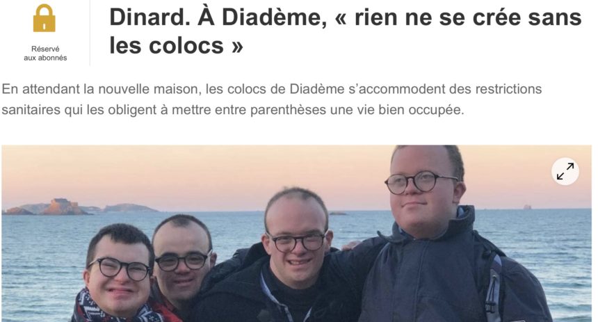 article Ouest France : À Diadème, « rien ne se crée sans les colocs »